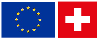 Flags of the European Union and the Swiss Confederation