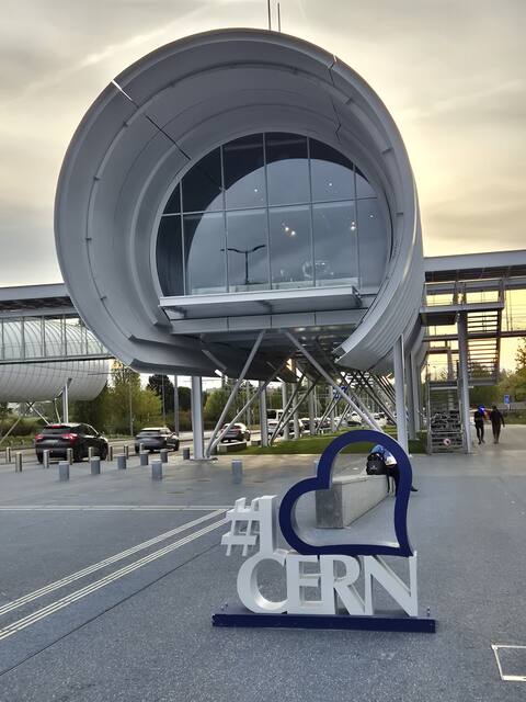 CERN Science Gateway with the “I love CERN” sign