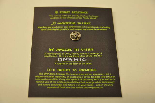 Kick-off DNA Data Storage Pin card, back