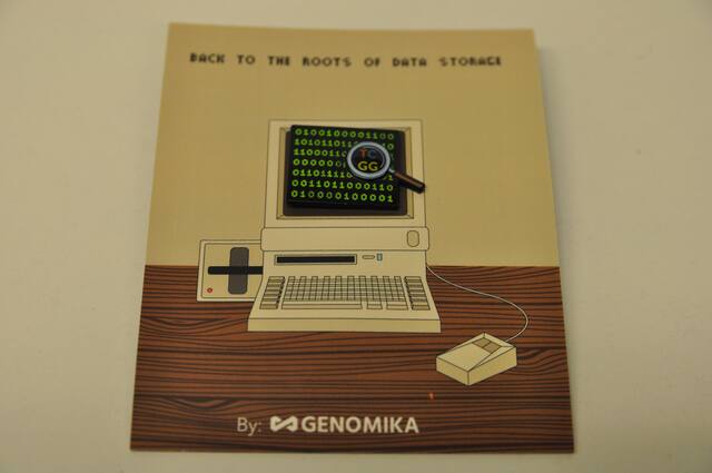 Kick-off DNA Data Storage Pin card, front